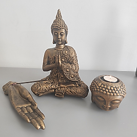 Altın Eskitme Buda 3’lü Dekoratif Set