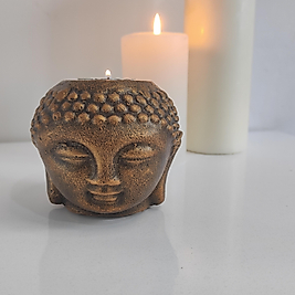 Altın Eskitme Buda Şamdan & 11x11