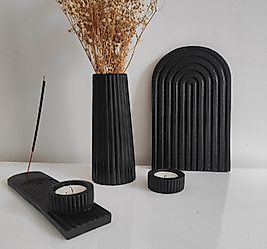 İskandinav Siyah El Yapımı Dekor Seti