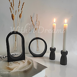 Tüplü Vazo&Şamdan Seti