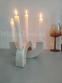 Gümüş Modern 2'li Şamdan Takımı & 11x21