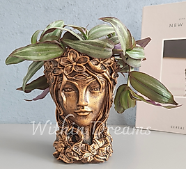 Altın  Eskitme Tanrıça Saksı& Vazo &Biblo