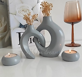 Sarmaşık,sevgili vazo&mumluk Seti