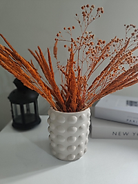 Bej Rengi Bubble Vazo & Kaşıklık