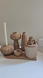 Altın Esintili El Yapımı Seramik Dekor Seti,6 parça