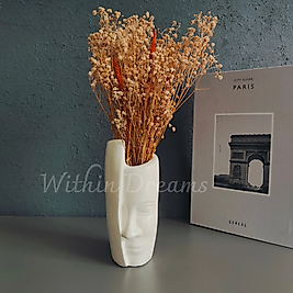 Beyaz Yarim yüz vazo &16 cm