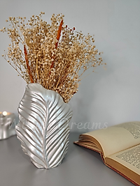 Gümüş Yaprak Vazo &19 cm