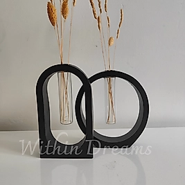 Tüplü Vazo Seti &Siyah