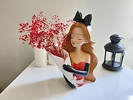 Fiyonklu Kız Dekoratif Vazo