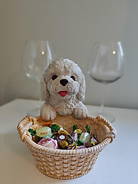 El Yapımı Sepetli Sevimli Köpek Organizer – Tatlı ve Fonksiyonel Dekor