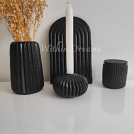 Siyah Bohem 4 Parça Seramik Seti