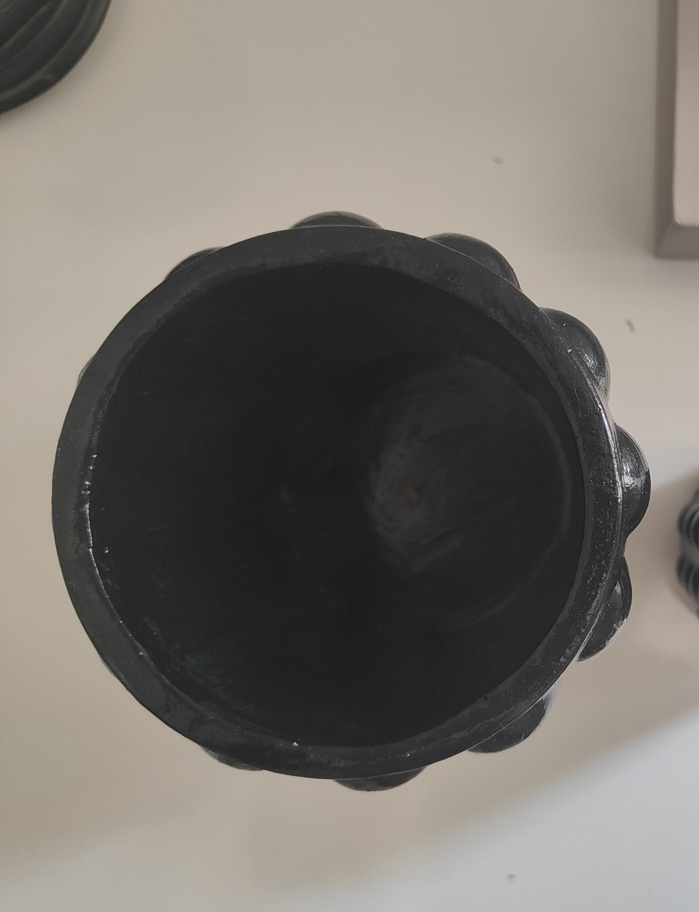 Siyah Bubble Vazo &Kaşıklık